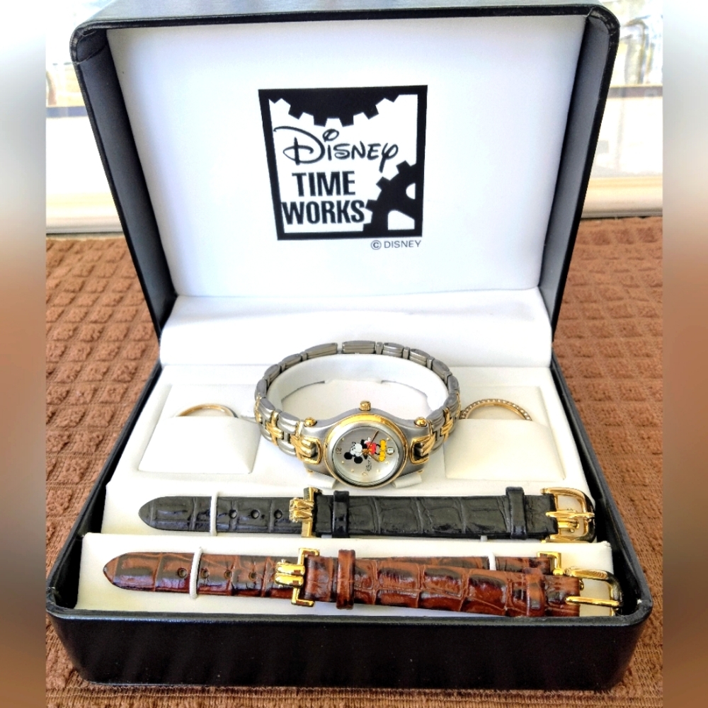 NWB Women's Disney "TimeWorks" Quartz Two-Tone Stainless Steel Watch. Beautiful.